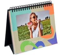 goldbuch 46 026 Oh Happy Day Cadre photo à rabat avec 12 passe-partout illustrés pour 12 photos de 10 x 15 cm à insérer Cadre amovible 18 x 16,5 x 2,5 cm Cadre pliable pour table Multicolore