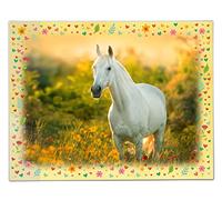 goldbuch 75 117 Chiara Sous-main en impression artistique, lavable, 49 x 38 x 0,4 cm, avec un cheval comme motif de cheval, jaune
