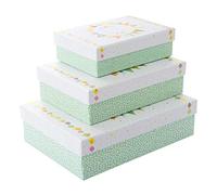 goldbuch 85662 Turnowsky Design Happy Sun Lot de 3 boîtes cadeaux de différentes tailles, 3 boîtes cadeaux avec impression artistique, gaufrage doré et relief