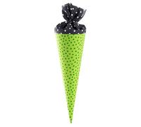 goldbuch 93 551 93551 Pochette surprise avec motif pois et étoiles, 35 cm, sac de sucrerie, vert/noir, emballage cadeau pour de nombreuses occasions, pour la rentrée des classes et la rentrée scolaire