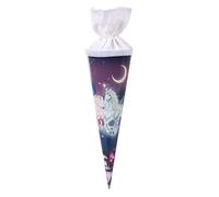 goldbuch 93 579 - Sac surprise pour frère et sœur - Motif licorne - Carton laqué - Emballage cadeau avec fermeture en feutre blanc (sans ruban de fermeture) - Sac à sucre rond - Longueur 35 cm, Ø 11,5