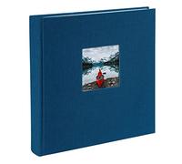 Goldbuch Album Photo avec Découpe, Bella Vista, 25 X 25 Cm, 60 Pages Blanches avec Intercalaires Glassine, Lin, Bleu, 24895