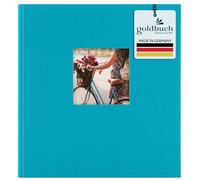Goldbuch Album Photo avec Découpe, Bella Vista, 30 X 31 Cm, 60 Pages Blanches avec Intercalaires En Verre, Lin, Turquoise, 27893