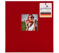 Goldbuch Album Photo avec Découpe, Bella Vista, 30 X 31 Cm, 60 Pages Blanches avec Intercalaires Glassine, Lin, Rouge, 27890