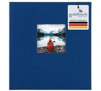 Goldbuch Album Photo avec Découpe, Bella Vista, 30 X 31 Cm, 60 Pages Blanches avec Intercalaires Glassine, Lin, Bleu, 27895