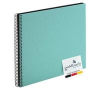 Goldbuch Album Photo Bella Vista 25507 à Spirale 35 x 30 cm avec 40 Pages Noires, Album Souvenir en Lin, Livre Photo pour Photos et Photos à Coller, Aqua