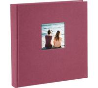 goldbuch Bella Vista 24888 Album Photo avec découpe de fenêtre 25 x 25 cm Album Photo 60 Pages Blanches avec intercalaires en pergamine Livre Photo en Lin Fuchsia