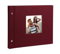 Goldbuch Album Photo Tendance, Bella Vista, 30 X 25 Cm, 40 Noires Pages avec Intercalaires En Verre, Extensibles, Bordeaux, 26972