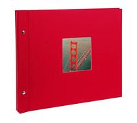 Goldbuch Album Photo Tendance, Bella Vista, 39 X 31 Cm, 40 Noires Pages avec Intercalaires En Verre, Extensibles, Rouge, 28984