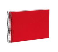 goldbuch Bella Vista 20 373 Album photo à spirales en lin avec 40 pages blanches, livre photo à coller, album photo, rouge, env. 24 x 17 x 2,8 cm