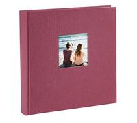 goldbuch Bella Vista 24888 Album Photo avec découpe de fenêtre 25 x 25 cm Album Photo 60 Pages Blanches avec intercalaires en pergamine Livre Photo en Lin Fuchsia