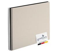 goldbuch Bella Vista 25523 Album photo à spirales 35 x 30 cm avec 40 pages noires Album photo en lin pour photos et photos à coller, gris sable
