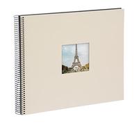 goldbuch Bella Vista 25623 Album Photo à Spirales avec découpe Photo, 35 x 30 cm, 40 Pages Noires, Album Photo en Lin, Livre Photo pour Images et Photos à Coller, Gris Sable