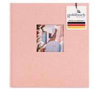goldbuch Bella Vista 27942 Album Photo avec découpe pour Photos 30 x 31 cm Album Photo 60 Pages Noires avec intercalaires parchemin en Lin Rose