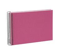 goldbuch Bella Vista Album photo à spirales en lin à spirales avec 40 pages blanches à coller Rose fuchsia 24 x 17 x 2,8 cm