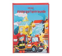 Goldbuch- Kita, Format A5, d'amitié à remplir, Livre de Souvenirs, 88 Pages illustrées, Couverture avec Impression Artistique, env. 15 x 21 x 1,5 cm, 43101, Amis des Pompiers, Moyen