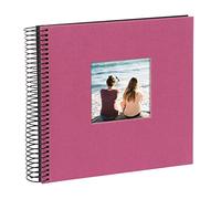 Goldbuch Bella Vista 12708 Album Photo à Spirales avec Découpe 20 x 20 cm - 40 Pages Noires - Lin Fuchsia