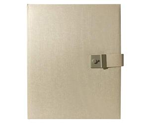 Goldbuch Summertime Trend 2 53605 Classeur à anneaux pour documents A4 avec 5 poches transparentes Extensible avec serrure en lin Env. 27,5 x 34 cm