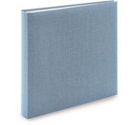 goldbuch 24607 Summertime Trend 2 Album photo avec 60 pages blanches avec intercalaires en papier et couverture en lin Bleu/gris 25 x 25 x 4 cm
