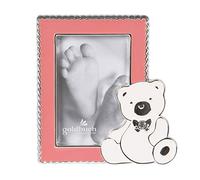 goldbuch Sweet Bear de 5 x 8 cm, métal, avec Support, Photo avec Ourson et Strass bébé-Cadre, Rose Bonbon, ca. 9 x 9,8 x 1 cm
