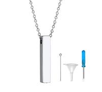 GoldChic Chaine Acier Inoxydable Prénom Personnalisé Collier Femme Urne Funéraire Cendre Crémation Pendentif Aile Souvenir Animaux Chien Chat Nom Gravé Commémoration Argenté Bijoux Cadeau Pâque