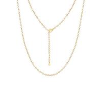 GoldChic Collier Femme Réglable 1.4/2.5mm Chaîne Argent/Or Fine Imperméable | Collier Noir/Or Rose Femme Longueur de 35 à 75 cm+5cm Rallonge Chaine à Superposer ou Pendentifs Avec Boîte Joli Cadeau Femme