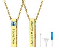 GoldChic Collier Femme Urne Funéraire Cendre Crémation Pendentif Aile Souvenir Animaux Chien Chat Chaine Acier Inoxydable Prénom Personnalisé Nom Gravé Commémoration Doré Bijoux Cadeau Pâque