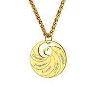 GoldChic Collier Personnalise 5 Prenom Enfant Bijoux Noms Pendentif d Amitie Famille Argent 925 Cadeau Amazon Preime Maman Arbre Genealogique de Vie Doré Fête des Mères Noël Mariage