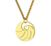 GoldChic Collier Personnalisé Prénom des Enfants Argent 925 Pendentif Ami bff Femme Arbre de Vie Genealogique Chaine Spiga 55cm Acier Inoxydable Cadeau Maman Doré Bijoux Fête des Mères Noël Mariage