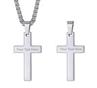 GoldChic Jewelry Pendentif Croix Chretienne Mince Collier Croix Homme Femme Chaine avec Pendentif Religieux Acier Amulette de Protection
