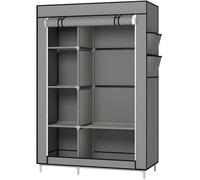 GOLDCMN PENDERIE SOUPLE Armoire en tissu avec cintres gris foncé, inodore, résistant à la pression et à la chaleur 105*45*170cm