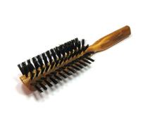 Golddachs Brosse à sèche-cheveux demi-cercle en bois d'olivier avec poils de sanglier, 7 Rangs