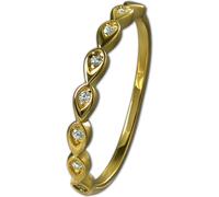 GoldDream anneau d'or délicat Drops Gr.54 333 zirconium or jaune femmes GDR564Y54