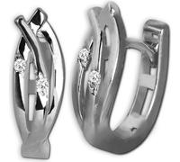GoldDream argent blanc Créoles Leaf Zirconia Femme 333 Or blanc Boucles d'oreilles GDO5633J