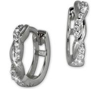 GoldDream argent Créoles zircon 12mm Femme 333 Or blanc 8K Boucles d'oreilles GDO5041J