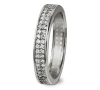Golddream Bague 2 Rangs Argent, Blanc Taille Femme. 58 Bijoux En Or Blanc 333 Gdr514j58
