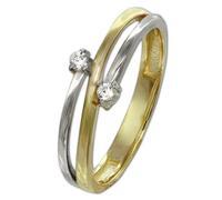 Golddream Bague Bohème Zircone Pour Femme En Taille 60 Or Jaune 333 Bicolore Gdr532t60