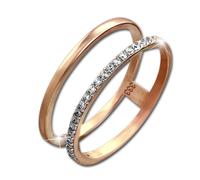Golddream Bague Double Taille 54 Or Rose 333 Zircone Or 8 Carats Gdr505e54