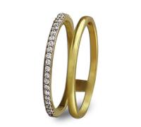 Golddream Bague Double Taille 60 Or Jaune 333 Zircone Or 8 Carats Gdr505y60