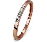 GoldDream Bague en or 8 carats taille 60 zircon blanc 333 or rose D2GDR502E60