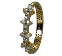 Golddream Bague En Or Fleur Taille 56 Zircone Blanc Or Jaune 333 Gdr547y56