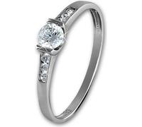GoldDream Bague Femme Gr. 56 cristaux or blanc 8 carats blanc zircon D2GDR508J56