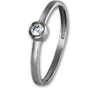 GoldDream Bague Femme Gr. 58 Pierre Or blanc 8 carats blanc Zirconia D2GDR509J58
