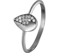 GoldDream Bague Femme Gr. 60 feuille or blanc 8 carats blanc zircon D2GDR506J60