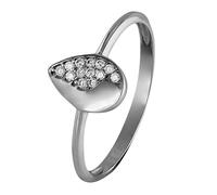 Golddream Bague Feuille Zircone Blanc Taille Femme. Or Blanc 54 8 Carats Gdr506j54