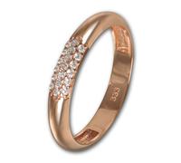 Golddream Bague Or 3 Rangs Zircone Taille 58 Or Rose 333 Gdr559e58