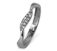 Golddream Bague Vague Taille 58 Or Blanc 333 Zircone Or Blanc 8 Carats Gdr501j58