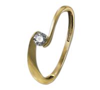 Golddream Bague Vague Zircone Blanche Pour Femme En Taille 56 Or Jaune 333 Gdr530y56