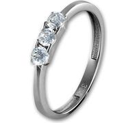 GoldDream Bague zircon en or blanc 8 carats Gr. 56 3 pcs zircon femme GDR511J56