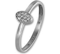GoldDream Bague zircon en or blanc 8 carats T. 54 Ovale blanc Femme GDR507J54
